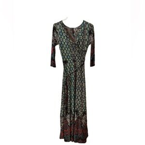Elegant Multicolor Patterned Dress